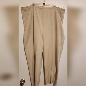 Alfred Dunner tan linen-look woven pant